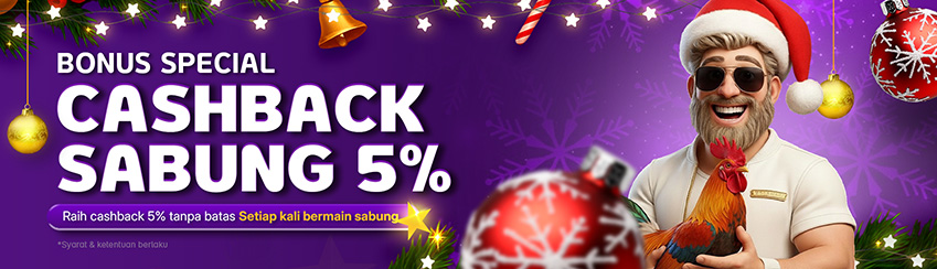 CASHBACK SABUNG AYAM 5%