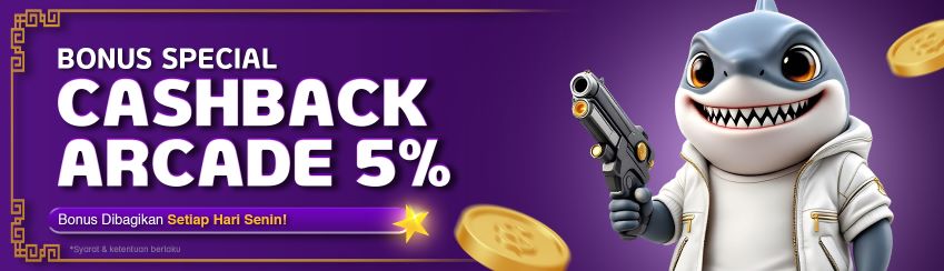 BONUS CASHBACK ARCADE 5%