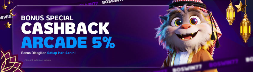 BONUS CASHBACK ARCADE 5%