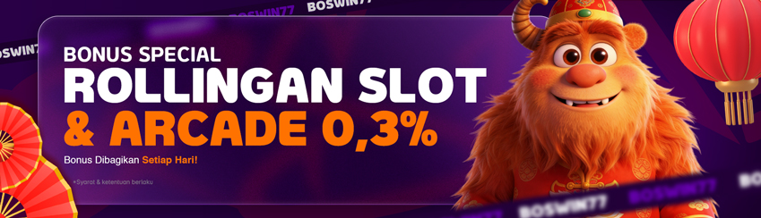 EXTRA BONUS TURNOVER SLOT DAN ARCADE HARIAN 0.3%